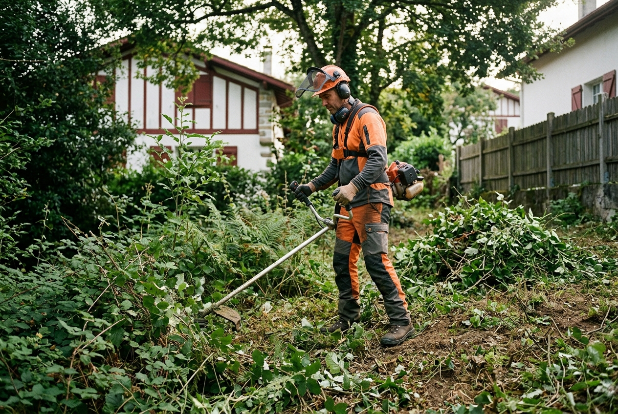 Débroussaillage d'une parcelle à Anglet