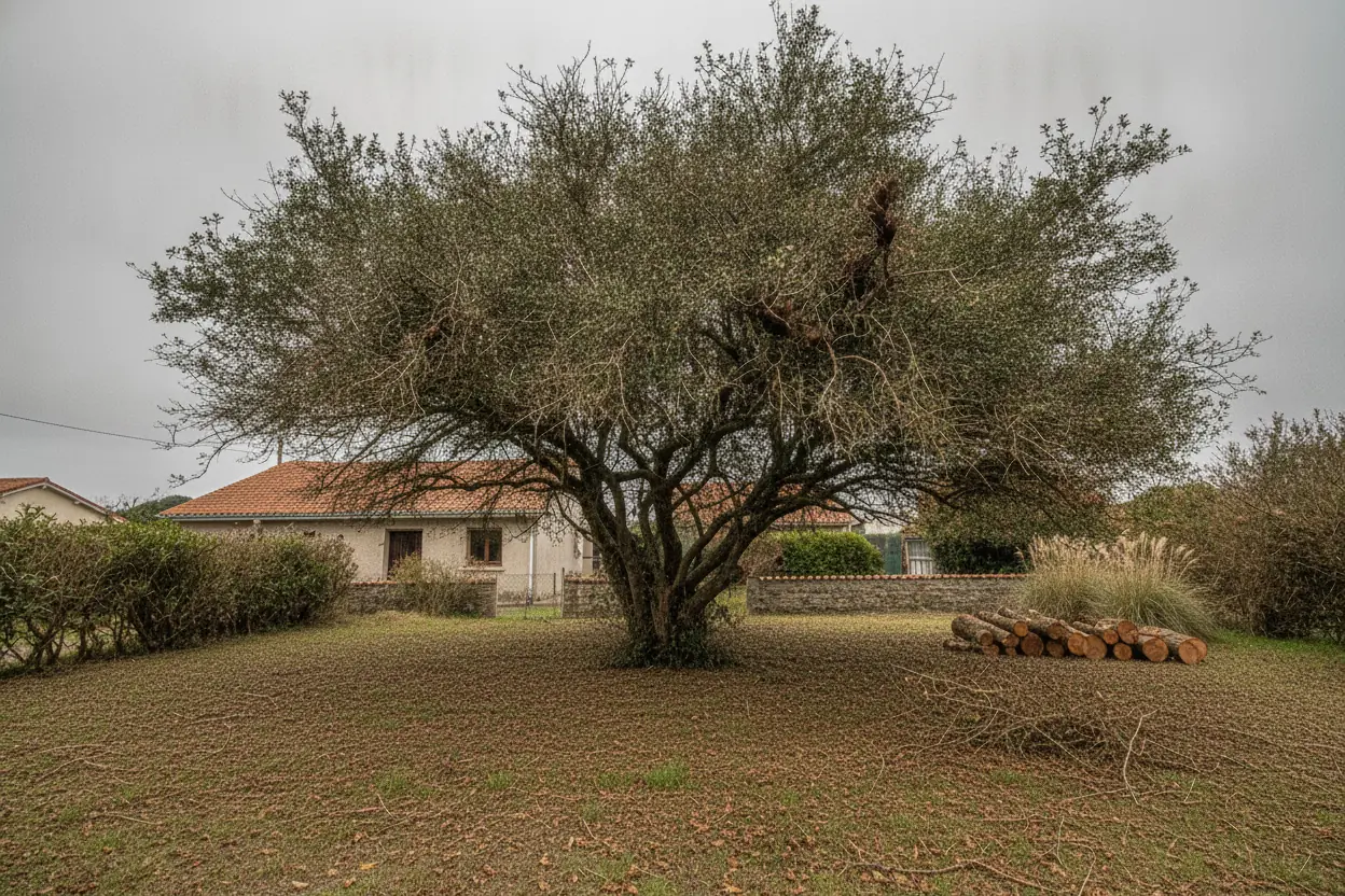 Arbre taillé et éclairci après élagage à Anglet