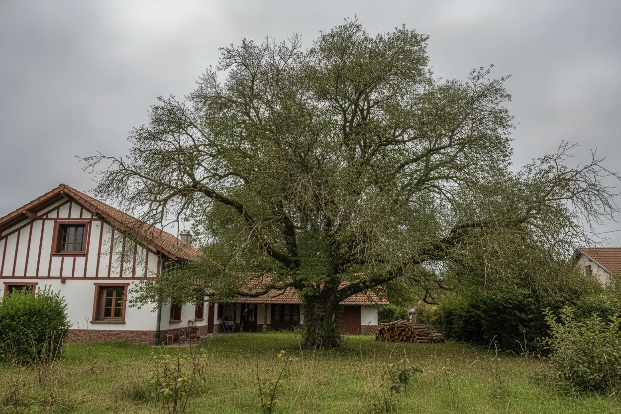 Arbre taillé sainement et houppier éclairci après élagage à Bassussarry